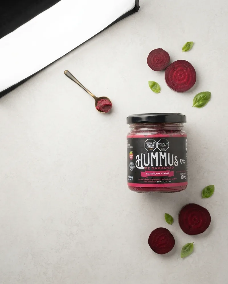 Hummus con remolacha