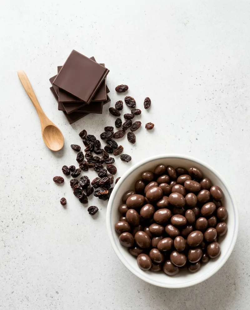 Pasas de uva bañadas en chocolate
