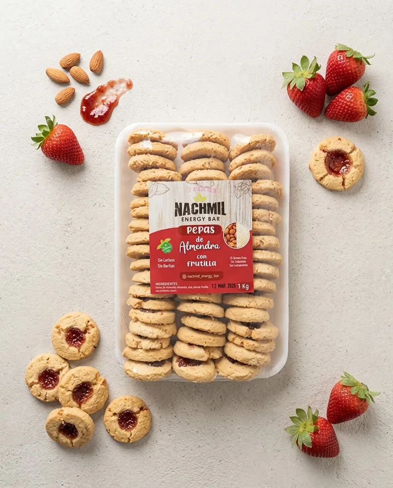 Pepas de Almendra con frutilla